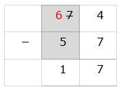 Subtract Numbers Tens Column