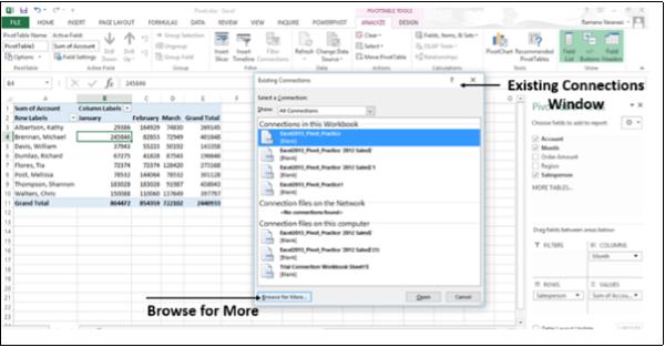 Existing Connection Window