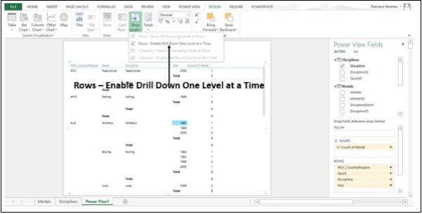 Rows – Enable Drill Down