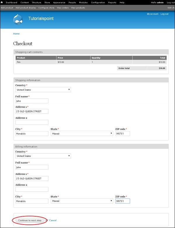 Drupal Setup Shipping