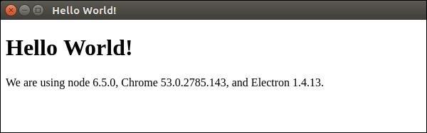 Electron Hello World