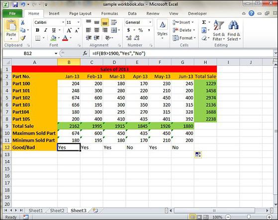 Use of IF function