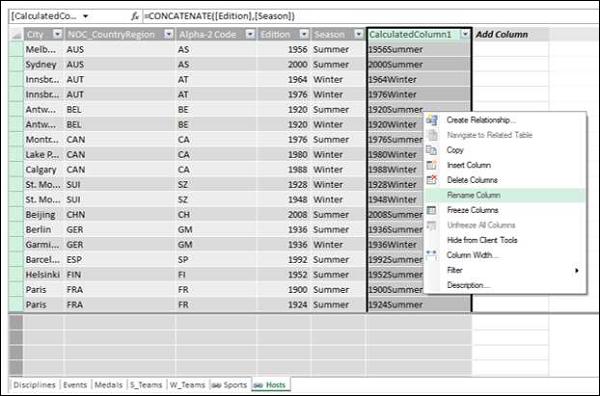 Rename Column