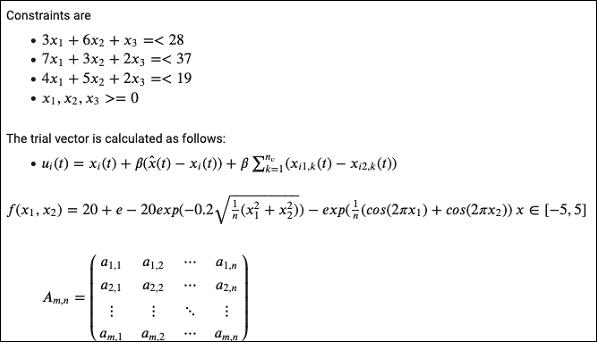 Mathematical Equations