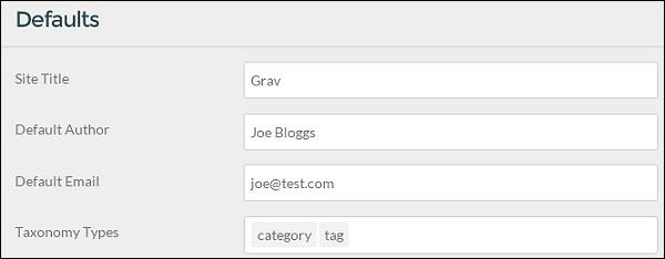 grav configuration site