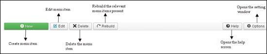 joomla Menu Manager Toolbar