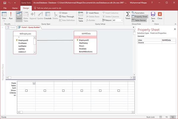 Select Property Sheet