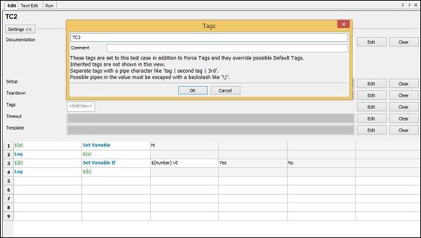 Executing Test Case