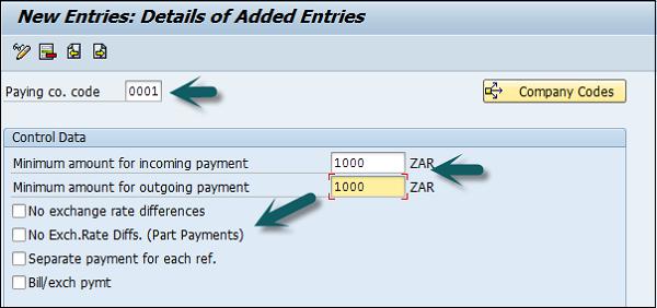 Paying Company Code Detail