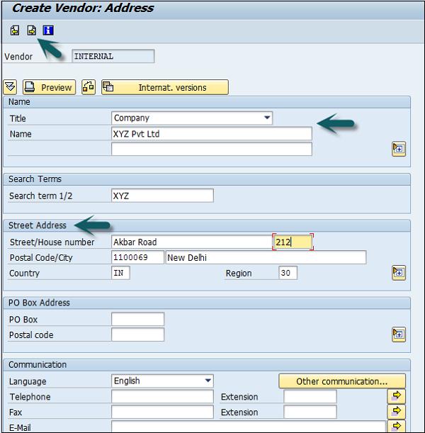 SAP Vendor Details