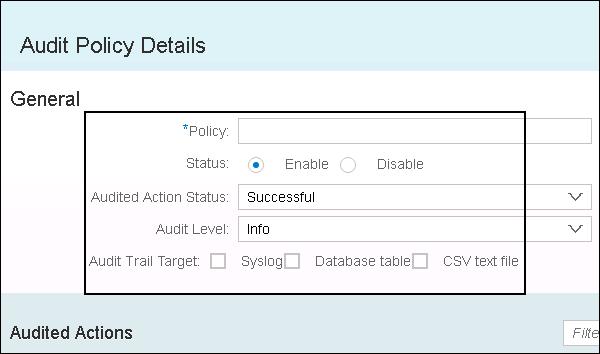 Select Audit Trail Target