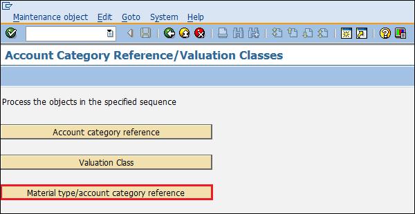 SAP valuation class map