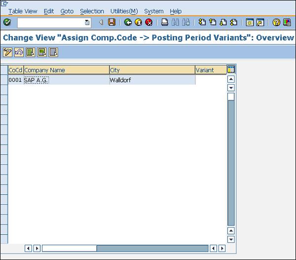 SAP posting period variant assignnmet