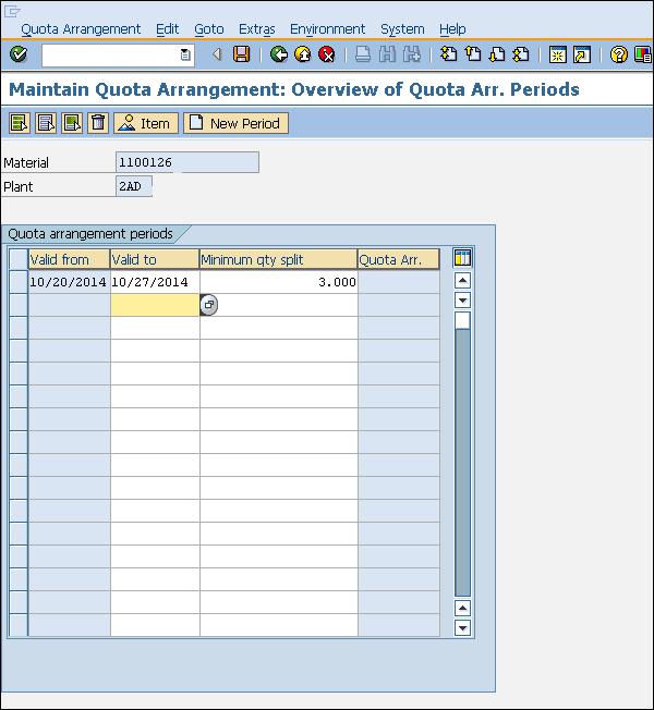 SAP quota arr date