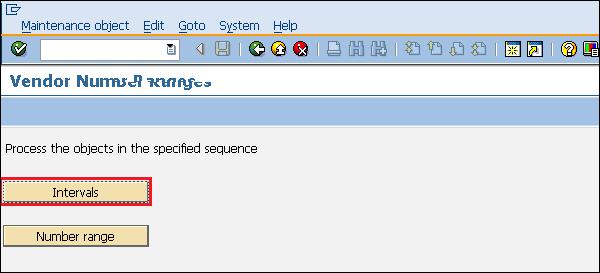 SAP Vendor Number range Interval