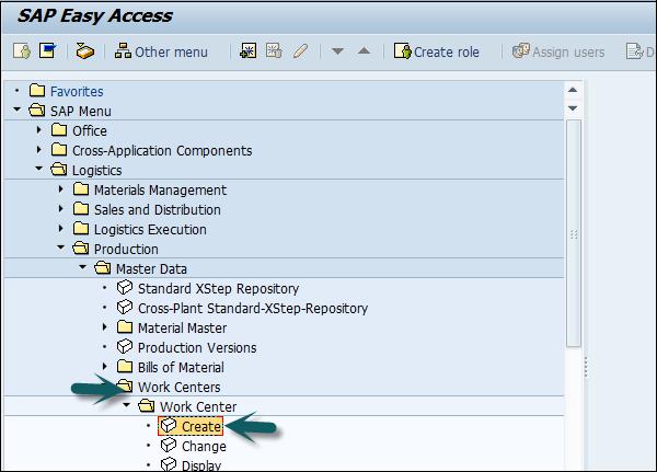 SAP Easy Access Create