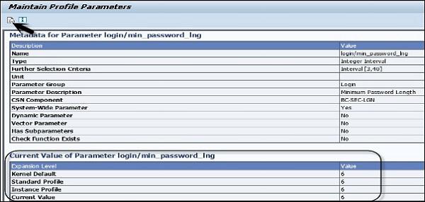 Maintain Profile Parameters