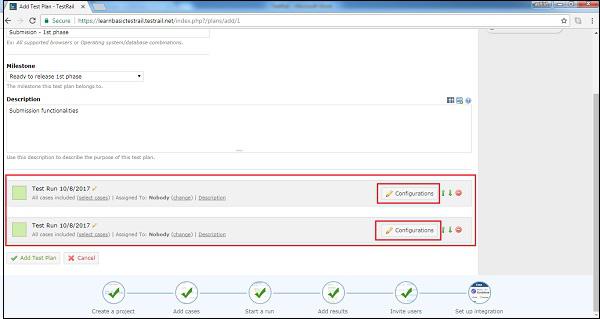 Configure Test Runs