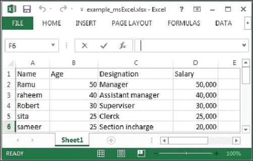 Passing Excel