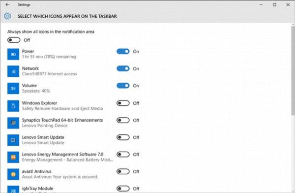 System Tray Icons