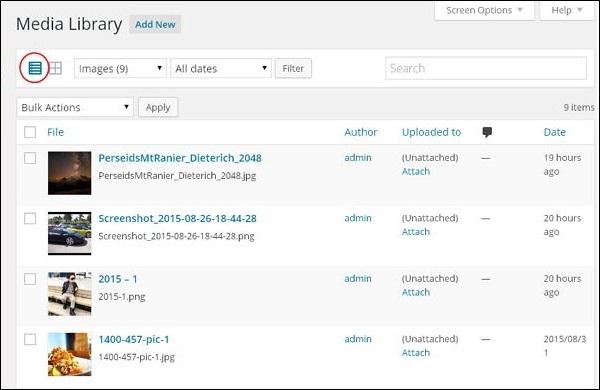 WordPress Media Library