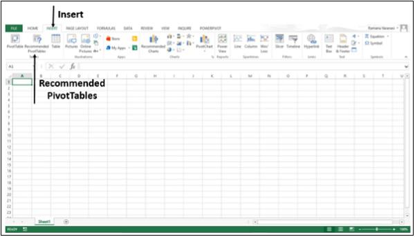 Recommended PivotTables