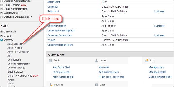 Setting Apex Cass Security Step1