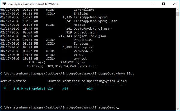 Output in Command Prompt