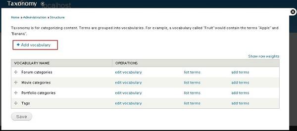 drupal create categories
