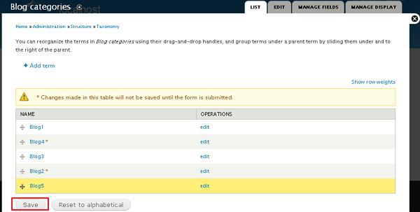 drupal create categories