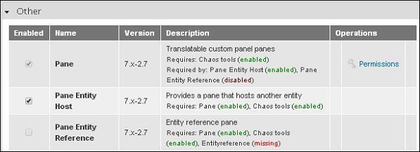 Drupal Pane Module