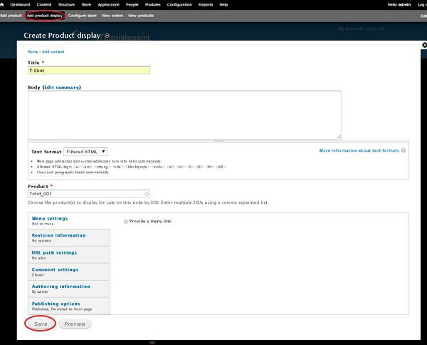 Drupal Setup Shopping Cart