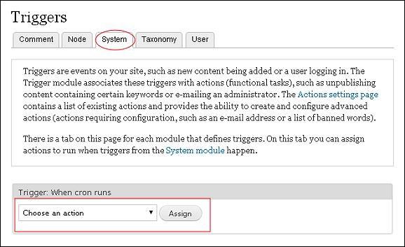 Drupal Triggers and Actions