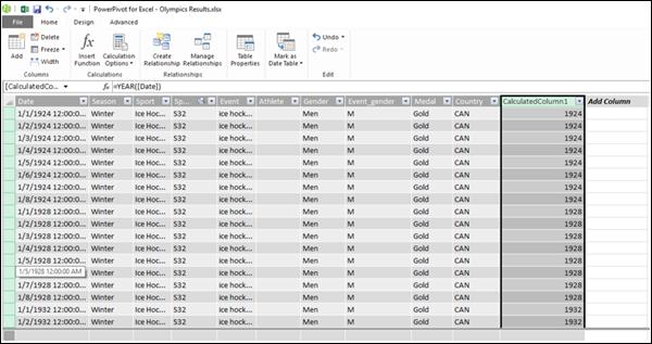 Inserted Calculated Column