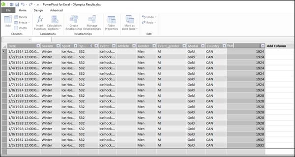 Select Column Name and Type Year