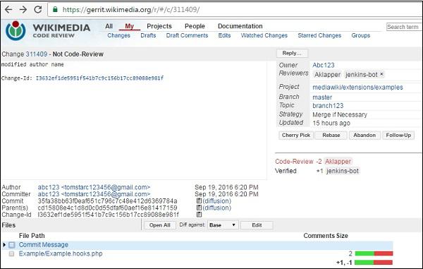 View Changes in Gerrit