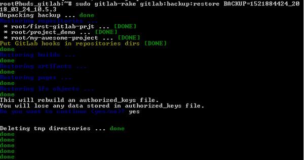 GitLab Restore Backup