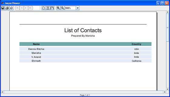 Jasper Report Field Sort Example