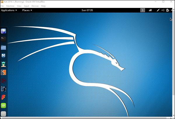 Start Kali OS