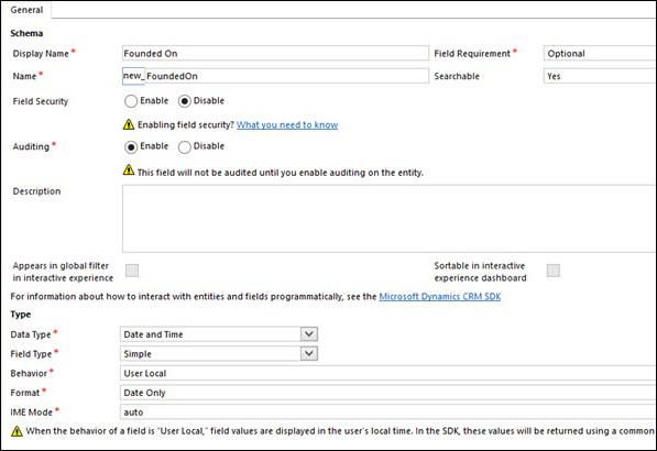 Mscrm Add New Field Date Time