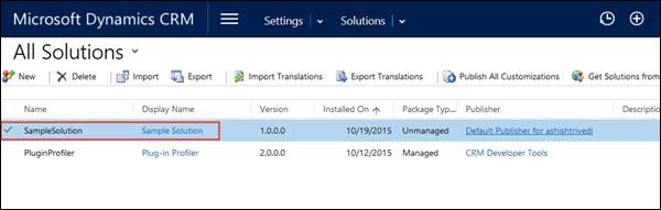 Mscrm Export Solution Step 1