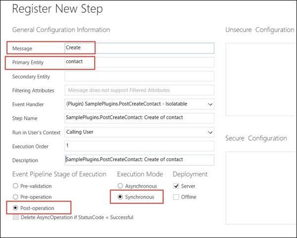 Mscrm Plugin Step Register New Step Details