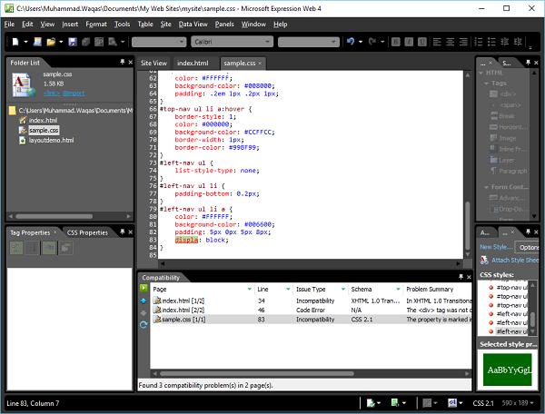 Compatibility Task Pane