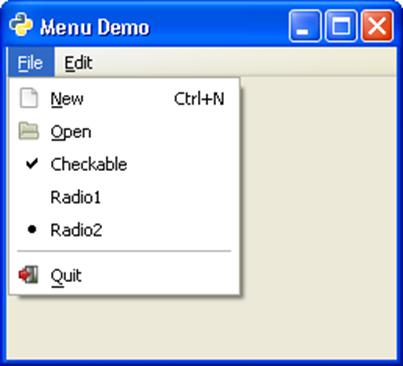 Menu Demo