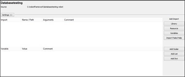 Add Import database