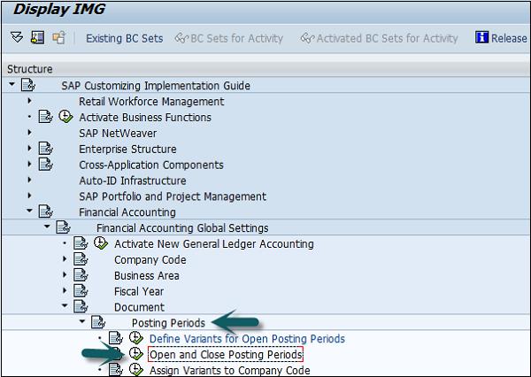 Open and Close Posting Period