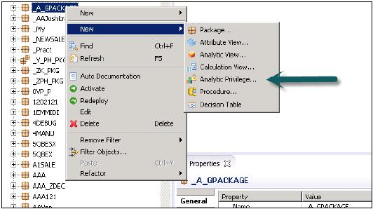 Creating Analytic Privileges