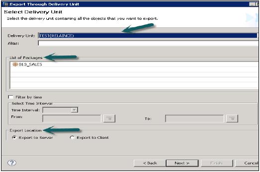 Export Through Delivery Unit