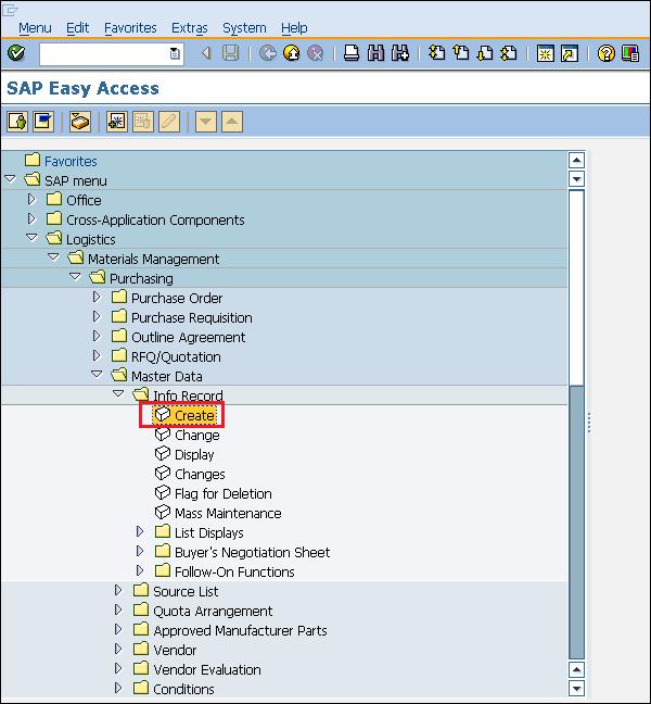 SAP Info Record