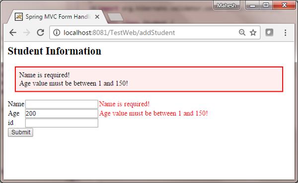Spring Validation Result